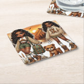 Avontuur & Stijlwandelen Vierkante Kartonnen Onderzetter (Schuin)