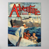 avontuur, tijdschrift, cover, excitement, , retro; poster (Voorkant)