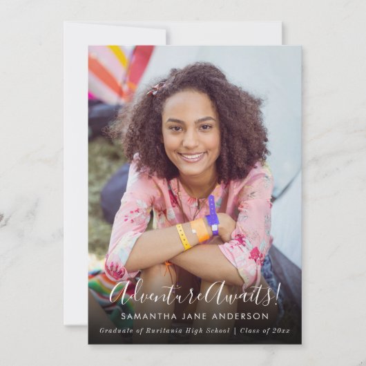 Avontuur wacht | Aankondiging foto-Afstuderen (Voorkant)