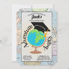 Avontuur wacht afstudeerfeest uitnodiging