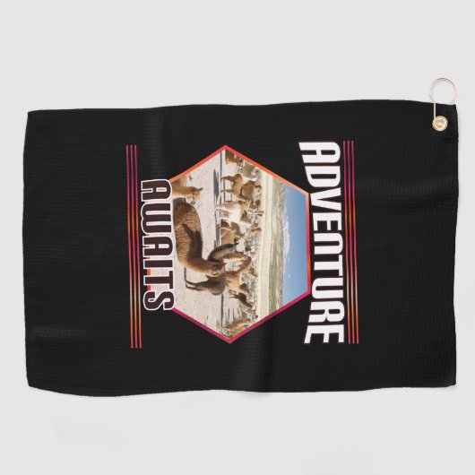 Avontuur wacht - Alpaca Llama Travel Golfhanddoek (Horizontaal)