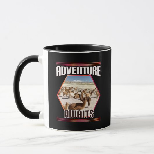 Avontuur wacht - Alpaca Llama Travel Mok (Links)