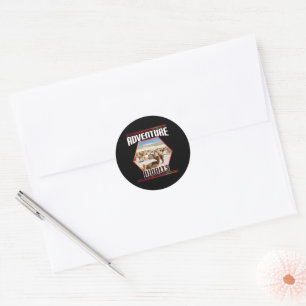Avontuur wacht - Alpaca Llama Travel Ronde Sticker