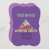 Avontuur wacht bergen verjaardagsuitnodigingen kaart (Voorkant / Achterkant)