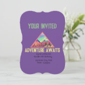 Avontuur wacht bergen verjaardagsuitnodigingen kaart (Staand voorkant)