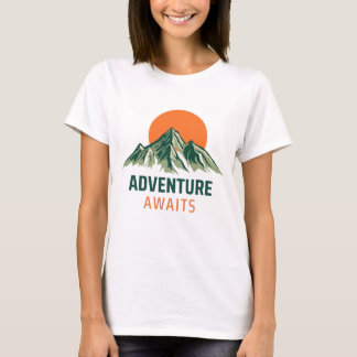 Avontuur wacht bergzonsondergang Grafische T-Shirt