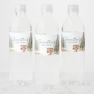 Avontuur wacht Bos Baby Shower Waterfles Etiket