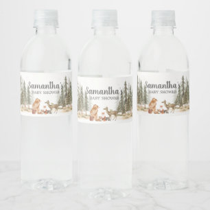 Avontuur wacht Bos Baby Shower Waterfles Etiket