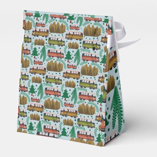 Avontuur wacht: Camper Baby Boy Shower Bedankdoosjes (Achterkant)