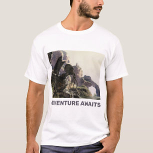 Avontuur wacht. Fantasielandschap T-shirt