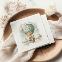 Avontuur Wacht Hete Lucht Ballon Vos Baby Shower