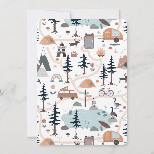 Avontuur wacht, hete luchtballon, Schattigee teddy Kaart (Achterkant)