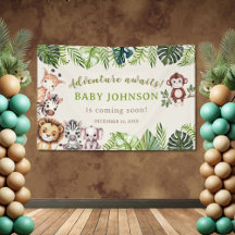 Avontuur wacht Jungle Safari Baby Shower Banner