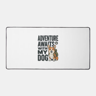Avontuur wacht met mijn hond vintage wandelontwerp bureaumat