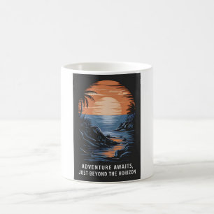 Avontuur wacht, net voorbij de horizon koffiemok