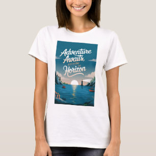 Avontuur wacht, net voorbij de horizon t-shirt