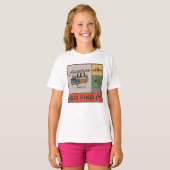 Avontuur wacht om het te vinden Retro Camping Reiz T-shirt (Voorkant volledig)