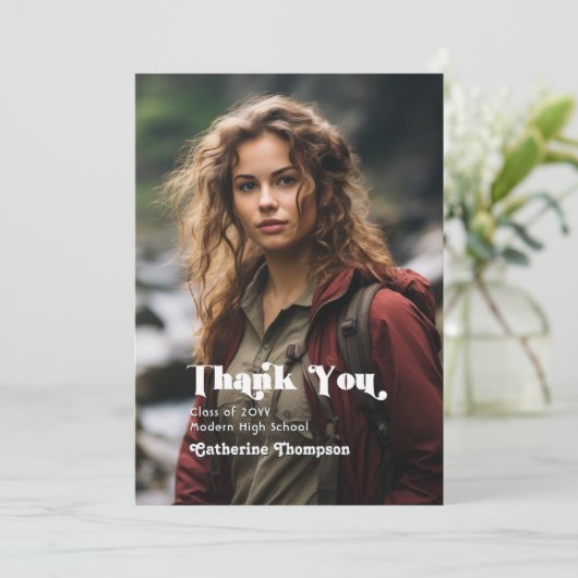 Avontuur wacht op Afstuderen Bedankkaart (Staand voorkant)