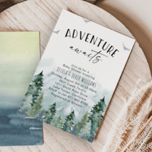 Avontuur wacht op Baby shower Kaart