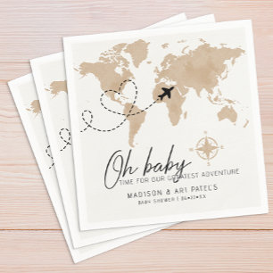 Avontuur wacht op Baby shower Kaart Napkins Servet
