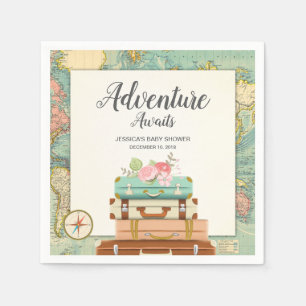 Avontuur wacht op Baby shower Paper Napkin Travel Servet