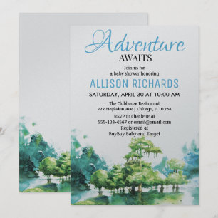Avontuur wacht op baby shower van boswater kaart
