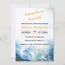 Avontuur wacht op baby shower van het berglandscha kaart