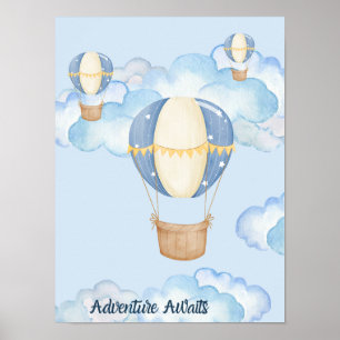 Avontuur wacht op blauw Poster
