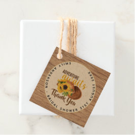Avontuur wacht op Bruiloft met Landelijke Zonneblo Bedankjes Labels