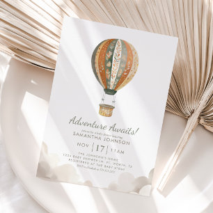 Avontuur wacht op Herfst Hete Luchtballon Baby sho Kaart