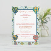 Avontuur wacht op heteluchtballon Sage Baby shower Kaart (Staand voorkant)