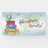 Avontuur wacht op koffers Afscheid Spandoek (Horizontaal)