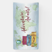 Avontuur wacht op koffers Afscheid Spandoek (Verticaal)