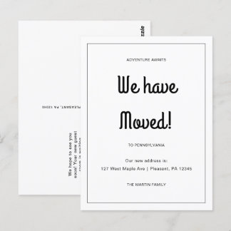Avontuur wacht op nieuwe aankondiging van adresver briefkaart