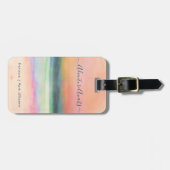 Avontuur wacht op roze Waterverf - combinatiereis Bagagelabel (Voorkant horizontaal)