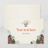 Avontuur wacht op RSVP Book Card Travel invoegen Kaartje (Voorkant / Achterkant)