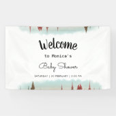 Avontuur wacht op rustiek bos Baby shower Spandoek (Horizontaal)