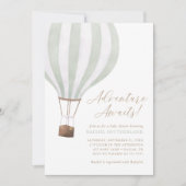 Avontuur wacht op Sage heteluchtballon Baby shower Kaart (Voorkant)
