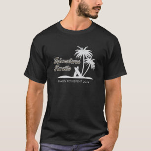 Avontuur wacht op tropisch strand Happy Retirement T-shirt