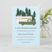 Avontuur wacht op Truck Camper BABY SHOWER Kaart (Staand voorkant)