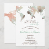 Avontuur wacht op Waterverf Wereldkaart Baby showe Kaart (Voorkant / Achterkant)