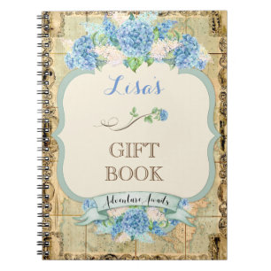 Avontuur wacht op  Wereldkaart Blue Hydrangeas Notitieboek