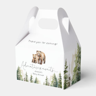 Avontuur wacht op wild forest beer baby shower bedankdoosjes