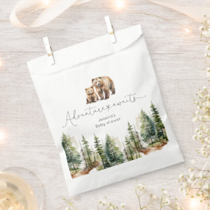 Avontuur wacht op wild forest beer baby shower bedankzakje