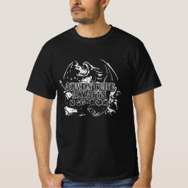 Avontuur wacht op witte lineart t-shirt