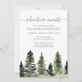 Avontuur wacht op Woodland Baby Shower Uitnodiging (Voorkant)