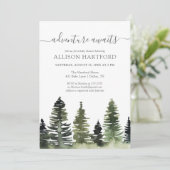 Avontuur wacht op Woodland Baby Shower Uitnodiging (Staand voorkant)