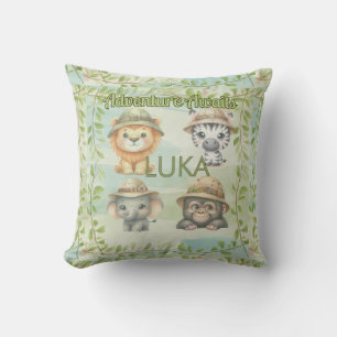 Avontuur Wacht Personaliseer Safari Bosland Baby Kussen