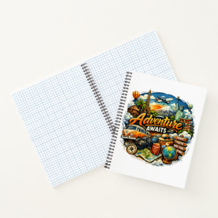 Avontuur Wacht Reis Collage Vintage Vakantie Notitieboek