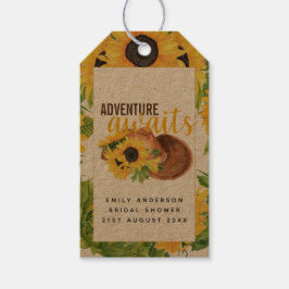 Avontuur wacht rustieke zonnebloemen Vrijgezellenf Cadeaulabel